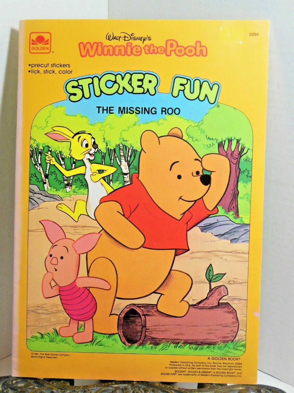 Winnie The Pooh Missing Roo 1981 Disney Golden Sticker Fun Coloring BOOK Clean