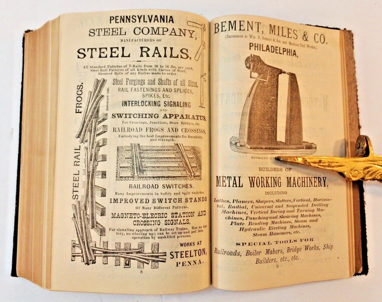 1887 Trautwine’s Civil Engineers Pocket Book Antique Advertising Leather Cover