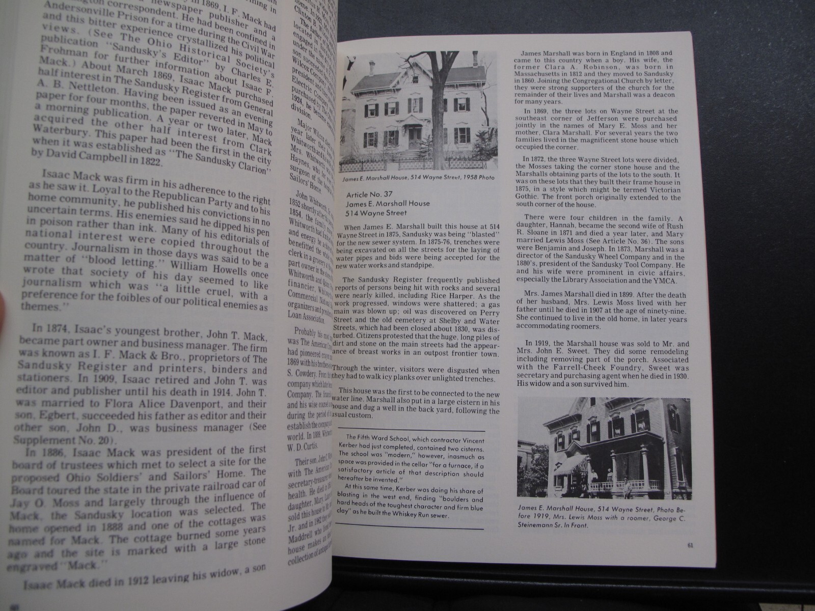 Sandusky Ohio Home Series Illus History Biography 1975 Author Signed Illus