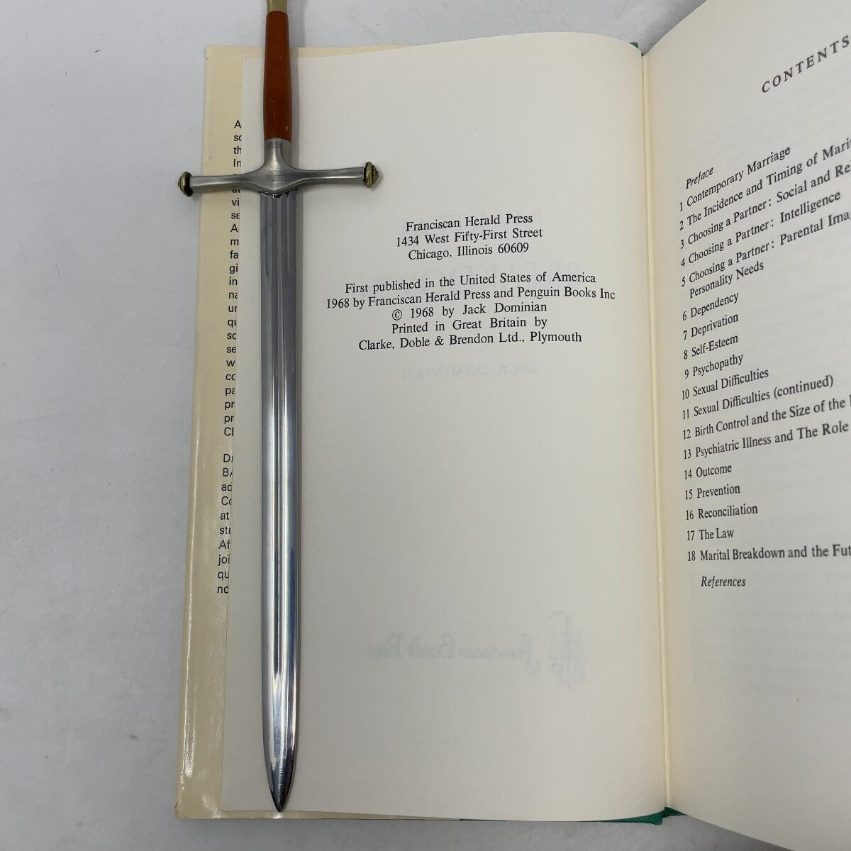 Marital Breakdown by Jack Dominian HC First Edition Very Good 1968
