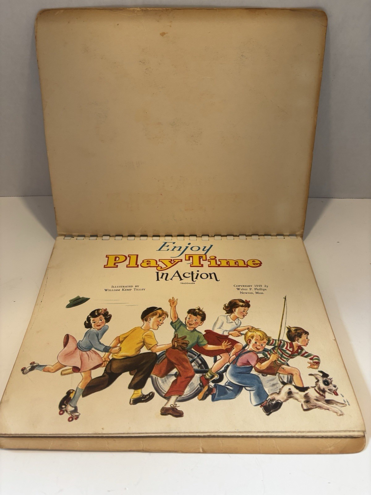 Vintage Play Time In Action Pop Up Book 1949 Softcover Spiral Bound