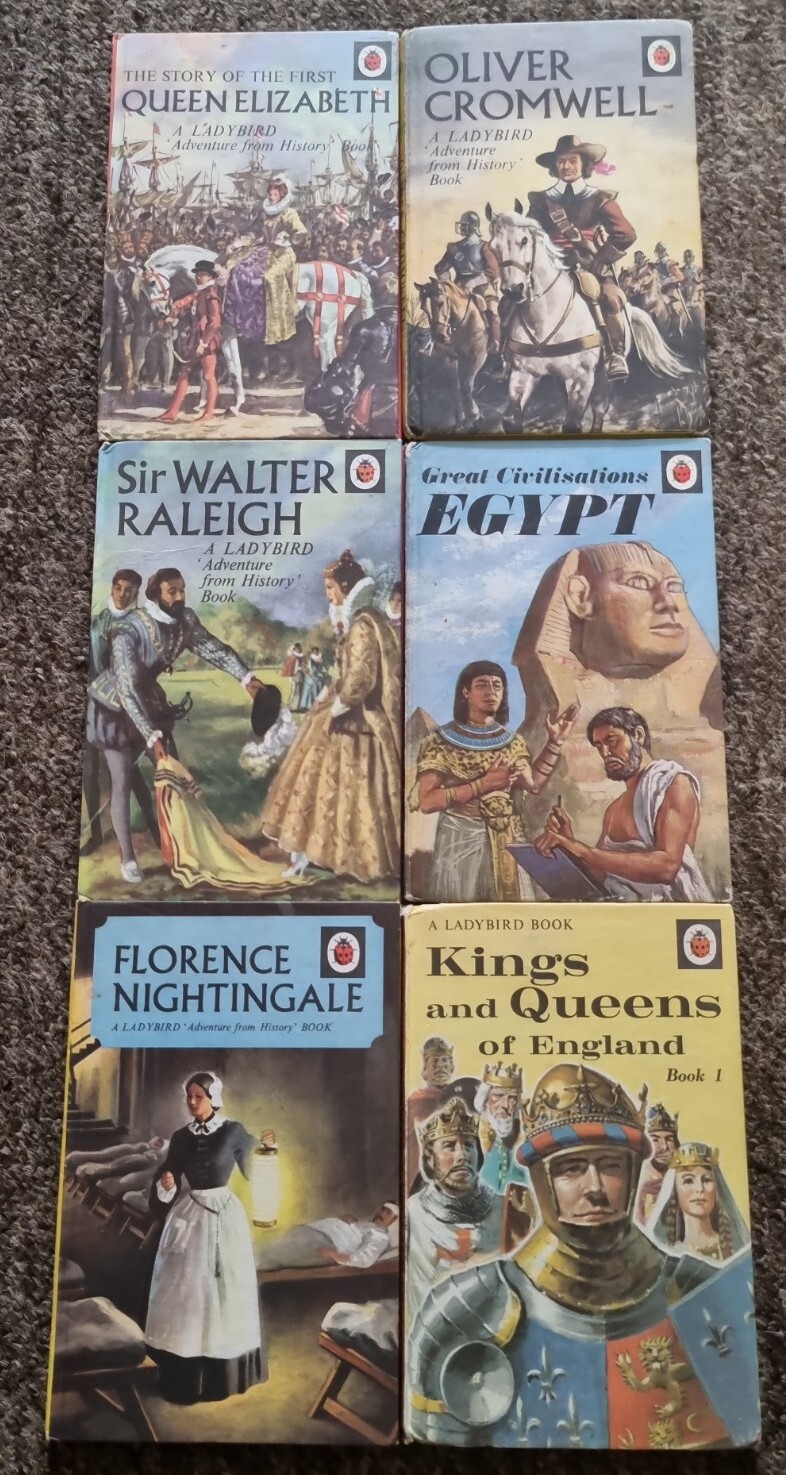 6 Ladybird Books Queen Elizabeth Egypt Cromwell Series 561 John Kenney B11
