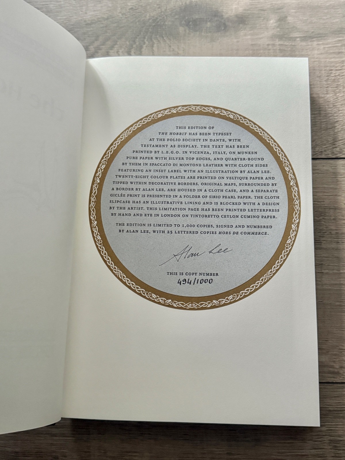 The Hobbit J R R TOLKIEN Signed ALAN LEE Folio Society LIMITED EDITION 2024
