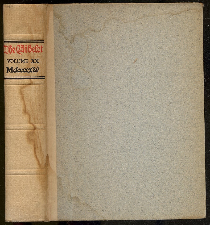 Thomas B MOSHER / The Bibelot Vol XX Testimonial Edition 1914