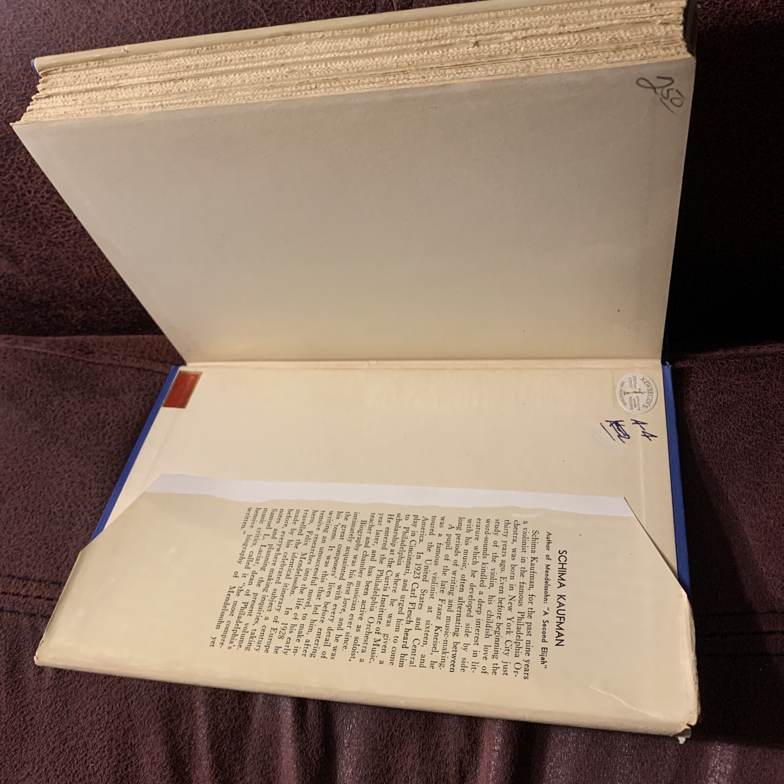 Schima KAUFMAN / Mendelssohn A Second Elijah 1st Edition 1936 Dj Ripped