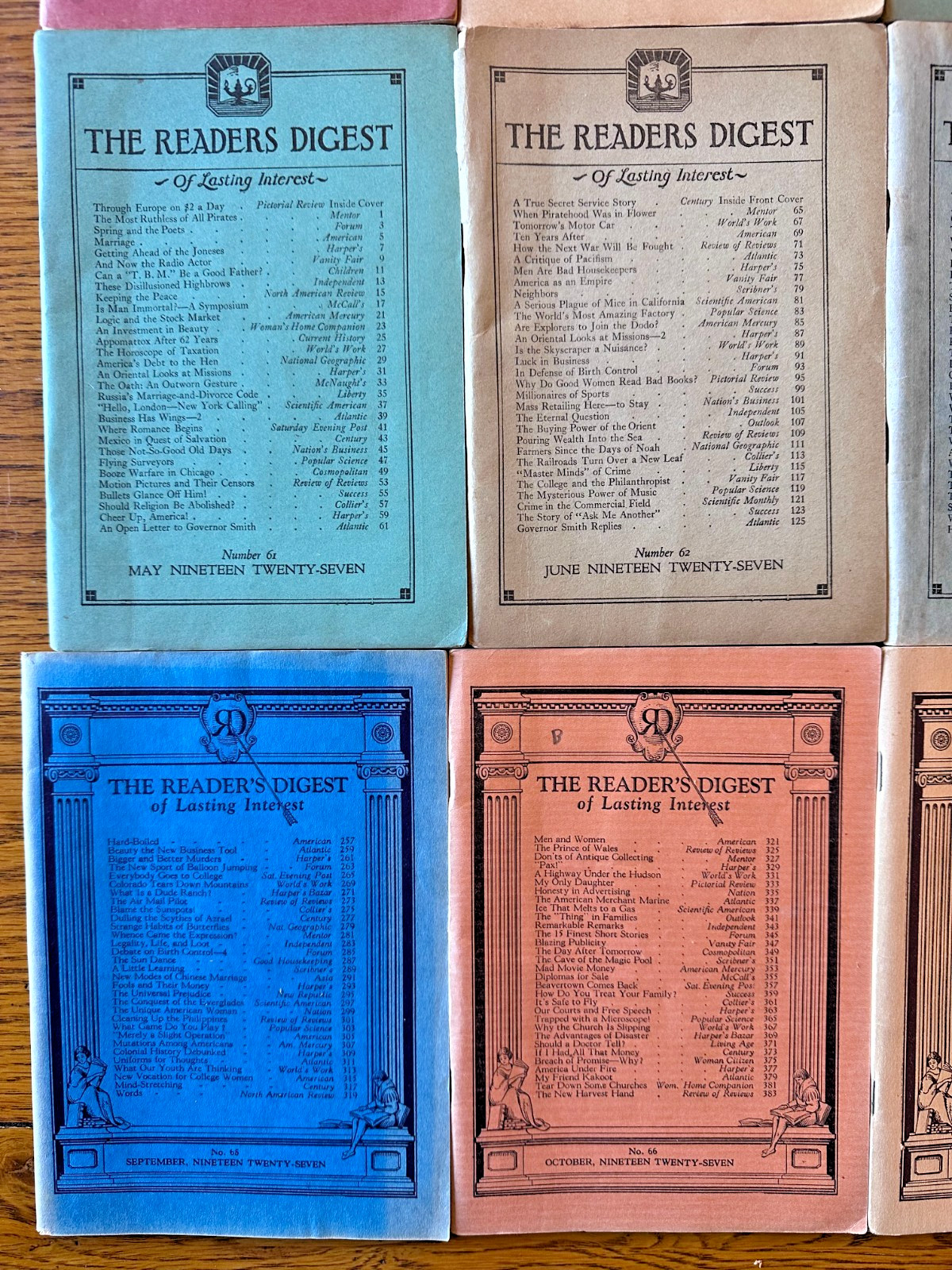 1927 Readers Digest Complete Year Jan – Dec 1927 (#57-68) in Excellent Condition
