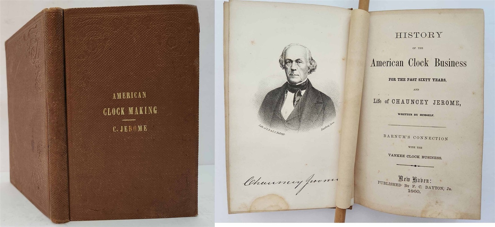 1860 antique AMERICAN CLOCK MAKING new haven ct HISTORY HOROLOGY chauncy jerome