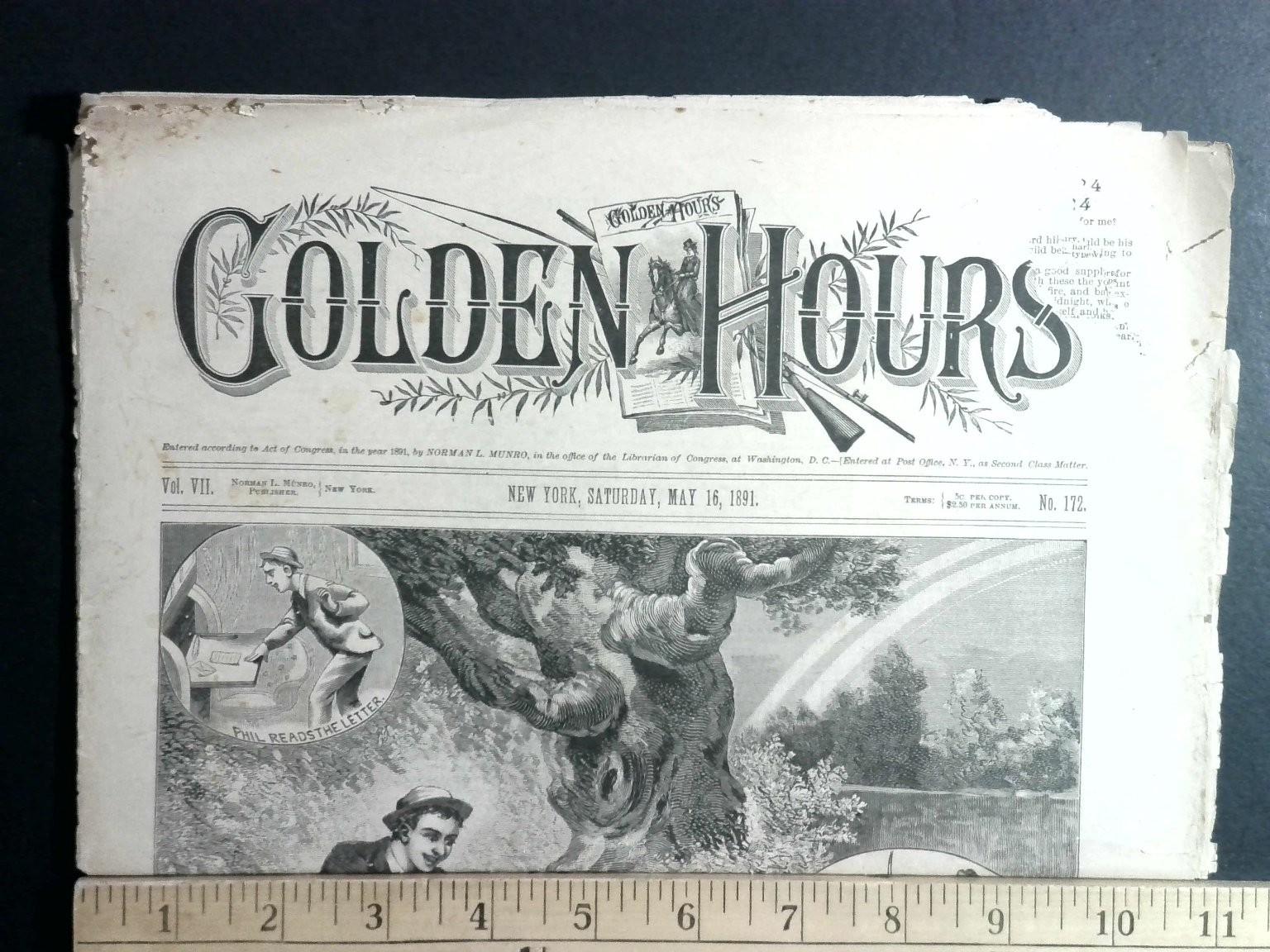 Golden Hours Vol VII May 16 1891 Adventure Comics by Norman L Munro
