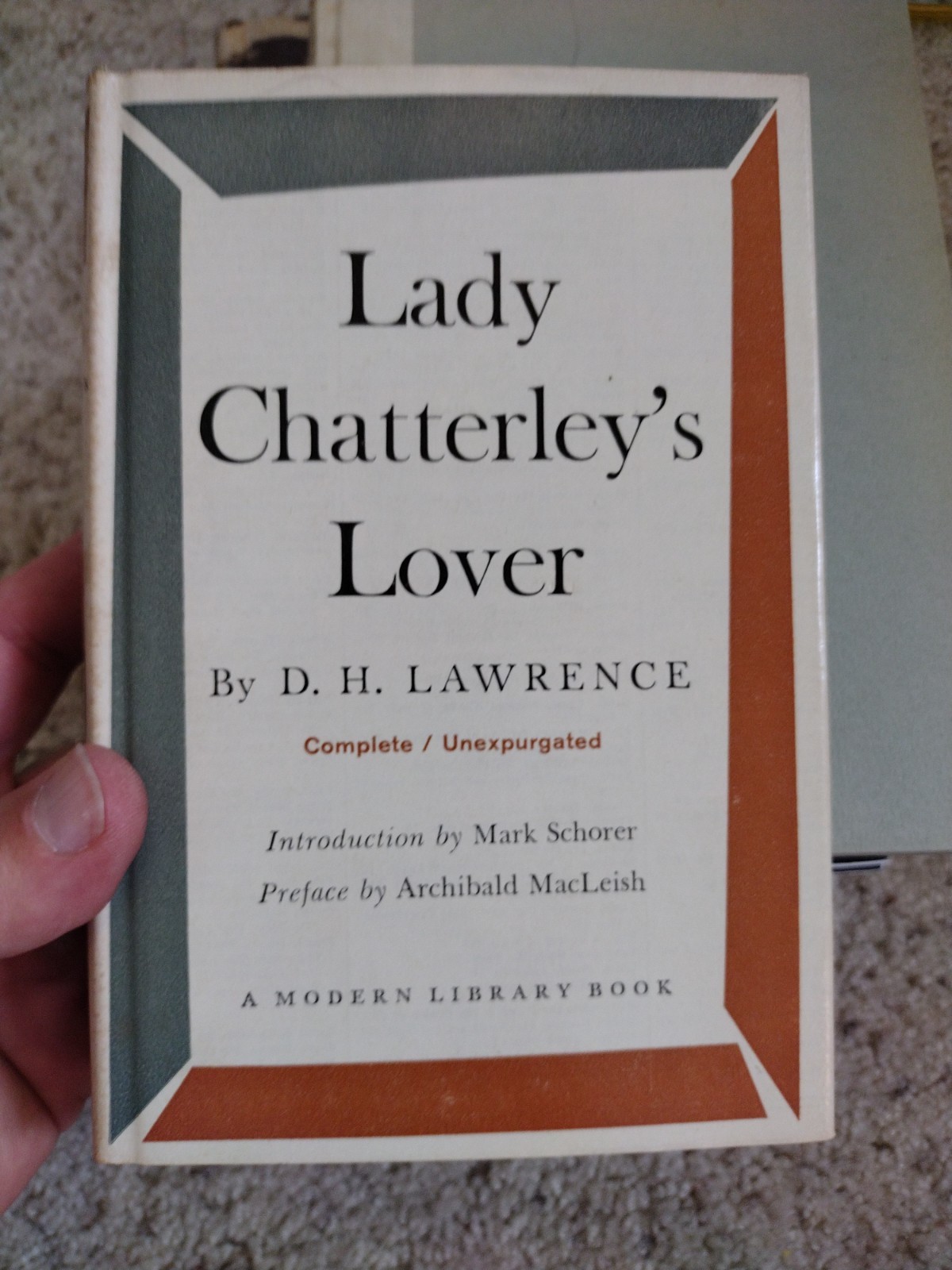 Lady Chatterley’s Lover D.H. Lawrence 1959 A Modern Library Book Random House