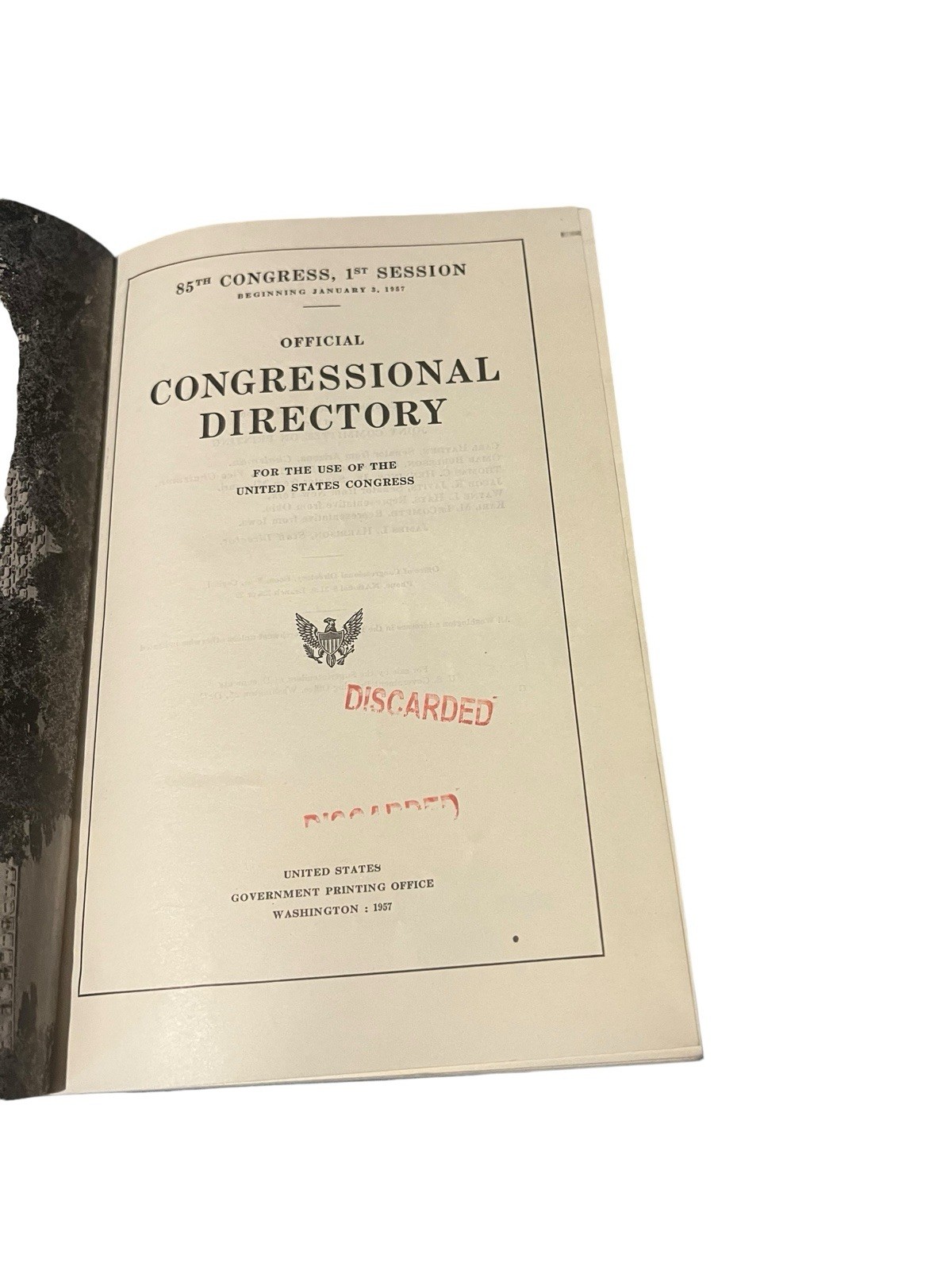 Official “Congressional Directory” 85th Congress 1st Session March 1957