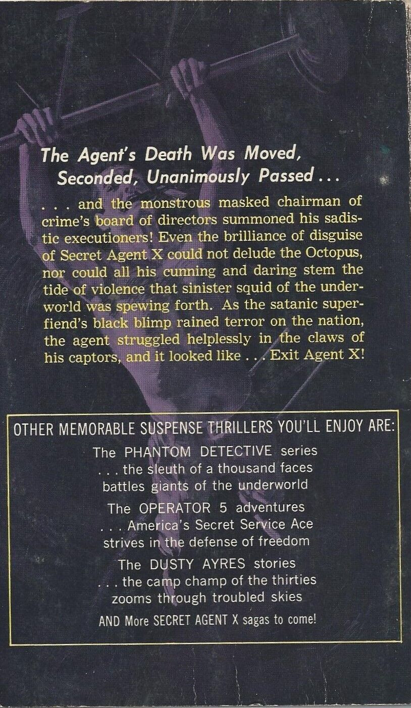 Corinth SECRET AGENT X OCTOPUS OF CRIME by Brant House Robert Bonfils Cover Art