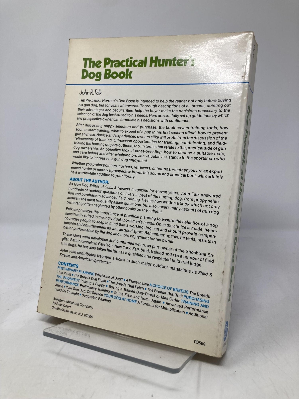 Practical Hunter’s Dog Book by John R Falk First 1st Edition VG PB 1975