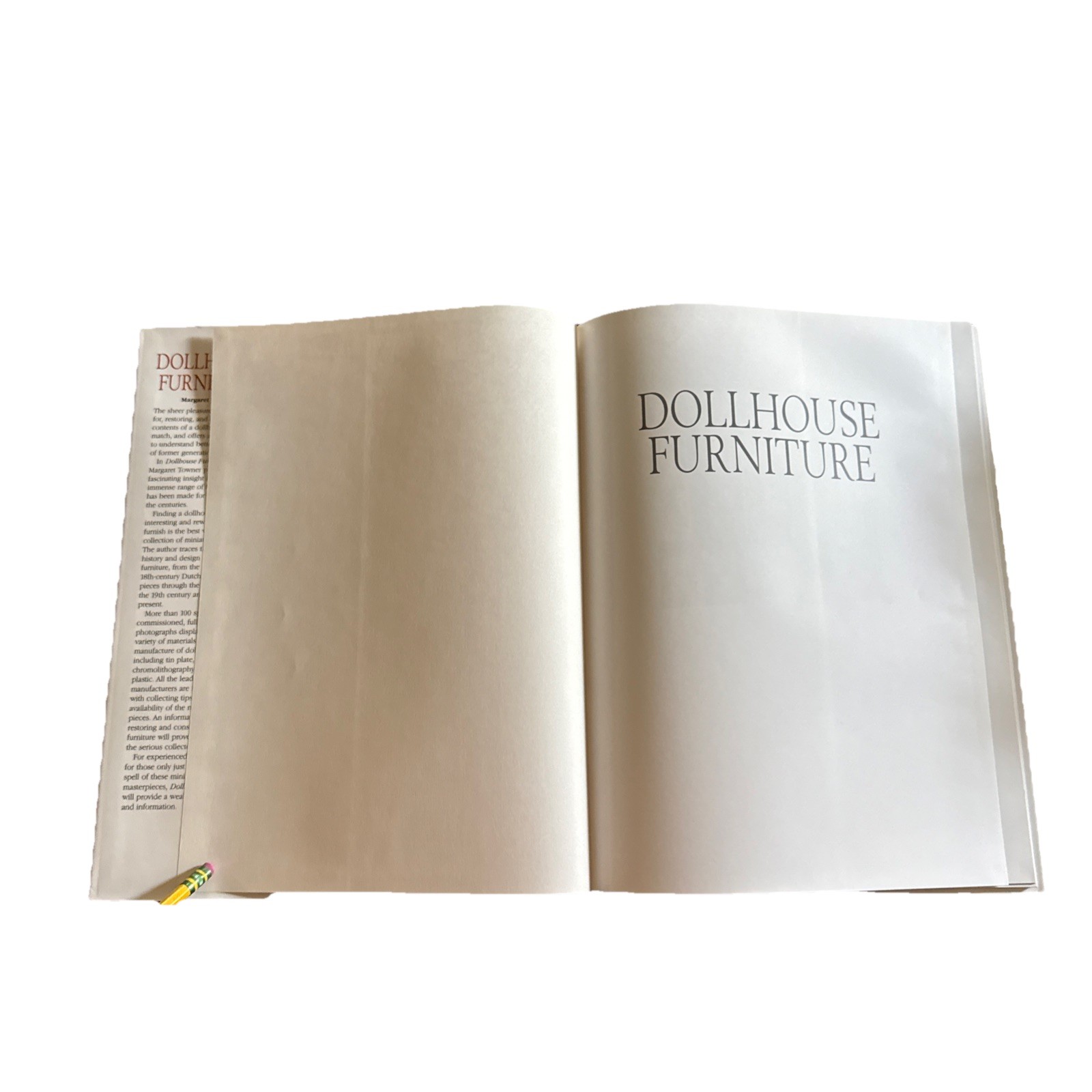 DOLLHOUSE FURNITURE ~ The Collector’s Guide Miniature FIRST PRINTING (1993) HCDJ