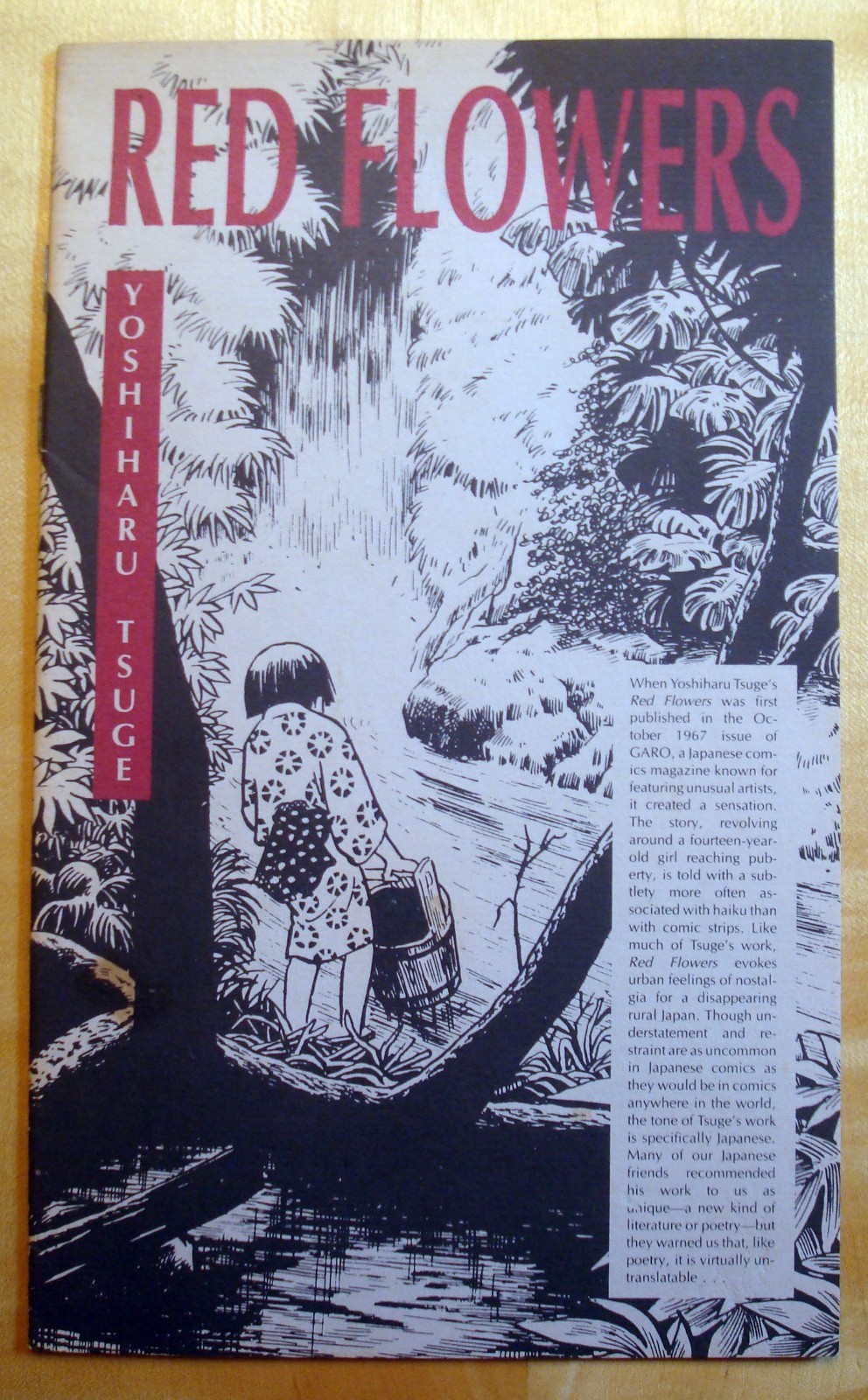 Japanese comic, Red Flowers, Yoshiharu Tsuge, vintage 1985 Raw Books, 14 pages