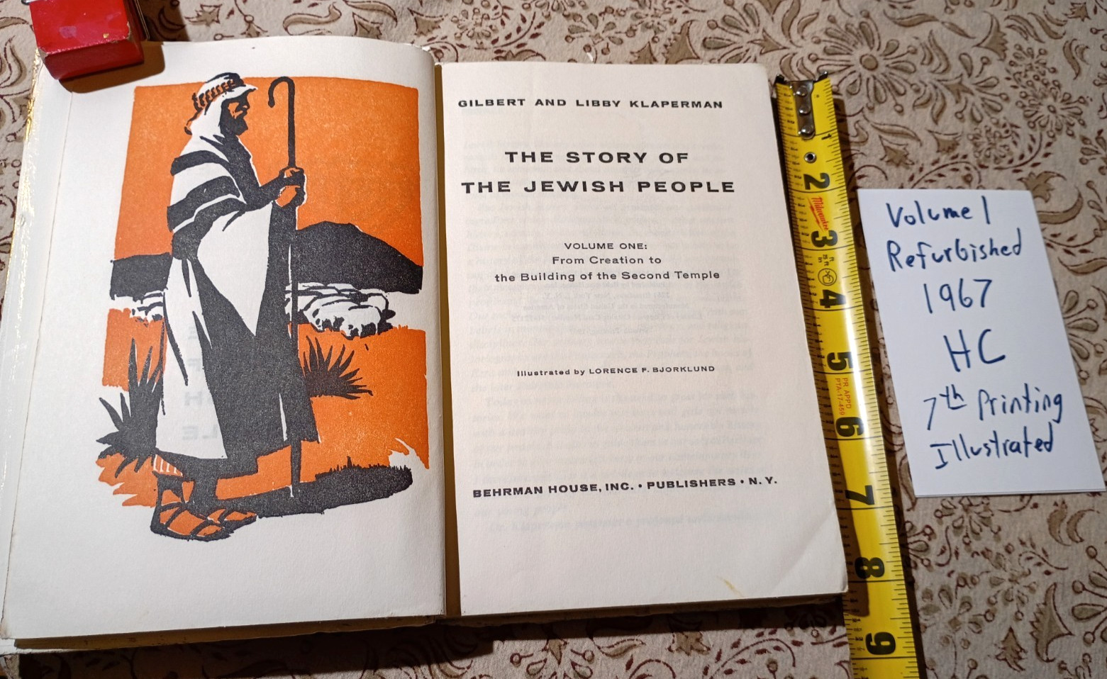 1967 HC The Story Of The Jewish People Gilbert & Libby KLAPERMAN Vol. I Illustr.
