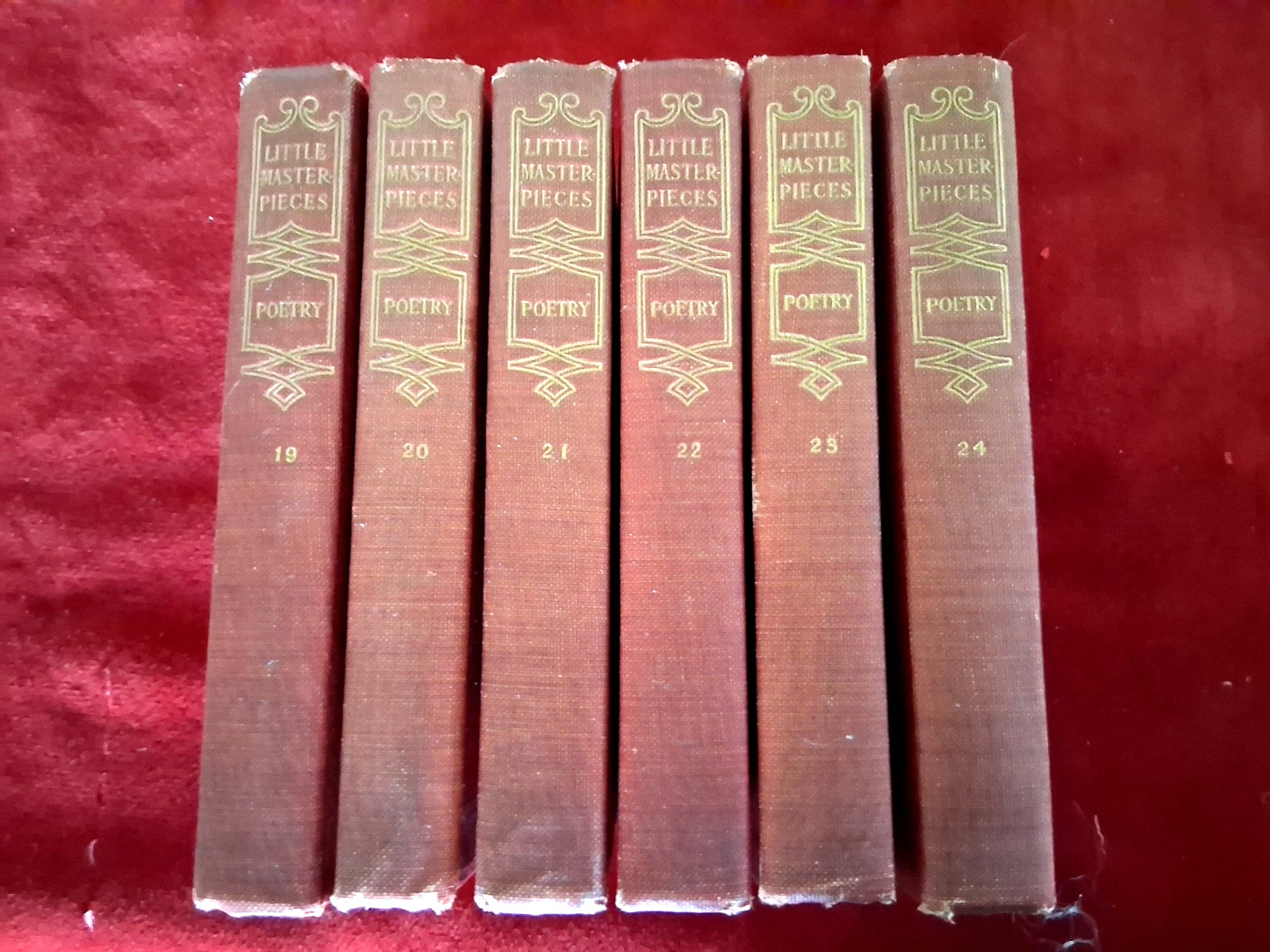 1905 -Library of Little Masterpieces – Poetry, 6 Volumes : 19-24, numerous poet