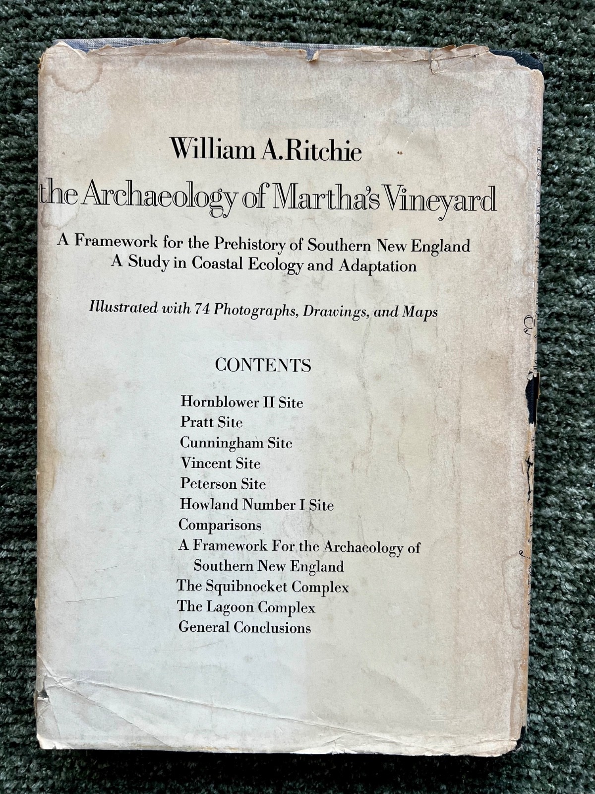 “THE ARCHAEOLOGY OF MARTHA’S VINEYARD” BY WILLIAM A. RITCHIE” 1969 FIRST EDITION