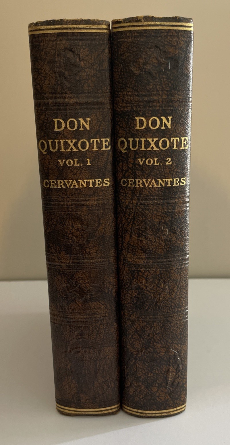 Don Quixote – Cervantes – 2 Vol Odhams – 1930s – HB Chestnut Brown Set