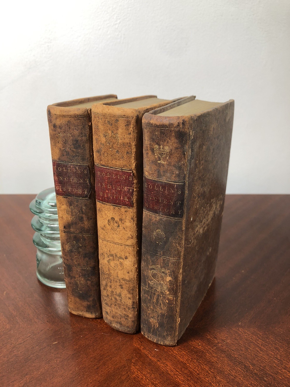1820 Rollin’s Ancient History, Vol. 3, 7-8 Only, Leather HC w/Two Maps