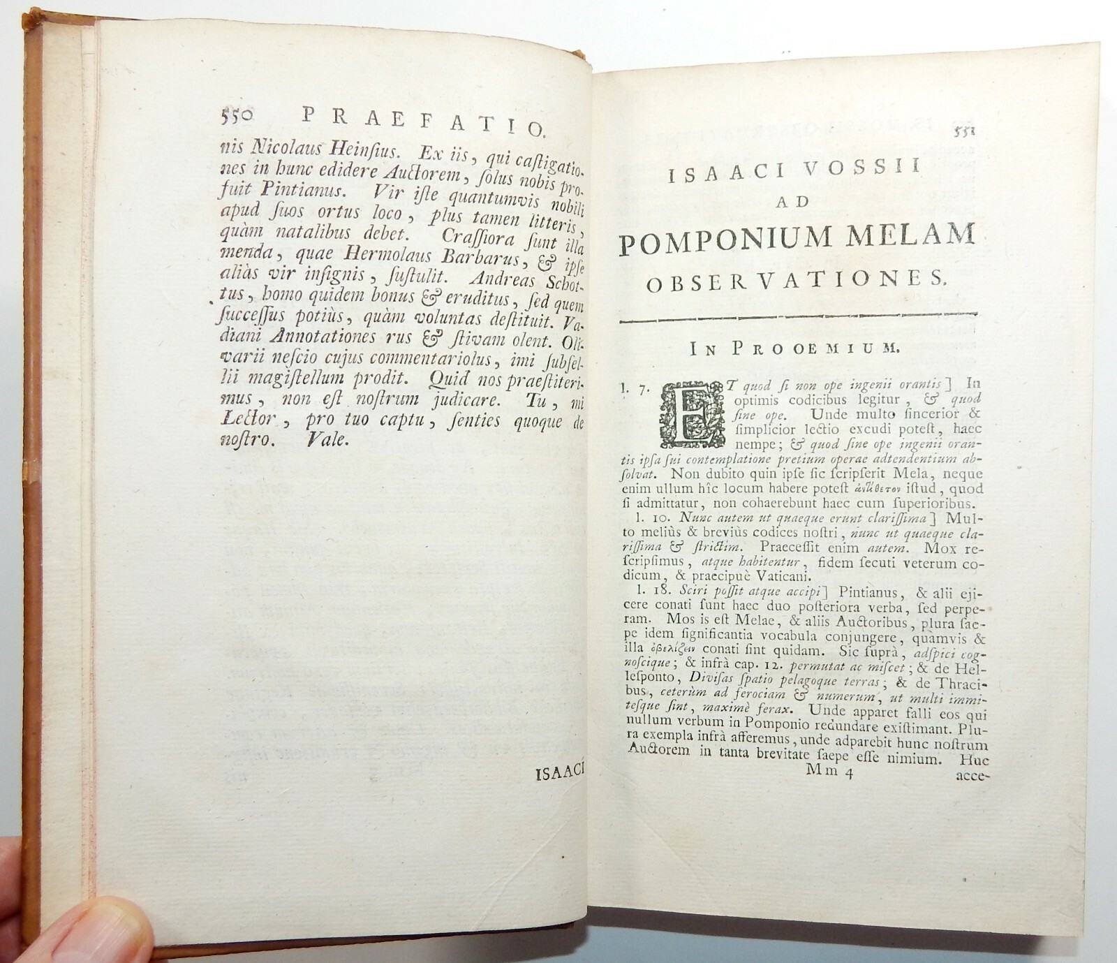 1748 POMPONII MELAE DE SITU ORBIS LIBRI III Vol 2 (of 2) Geography LATIN Leather