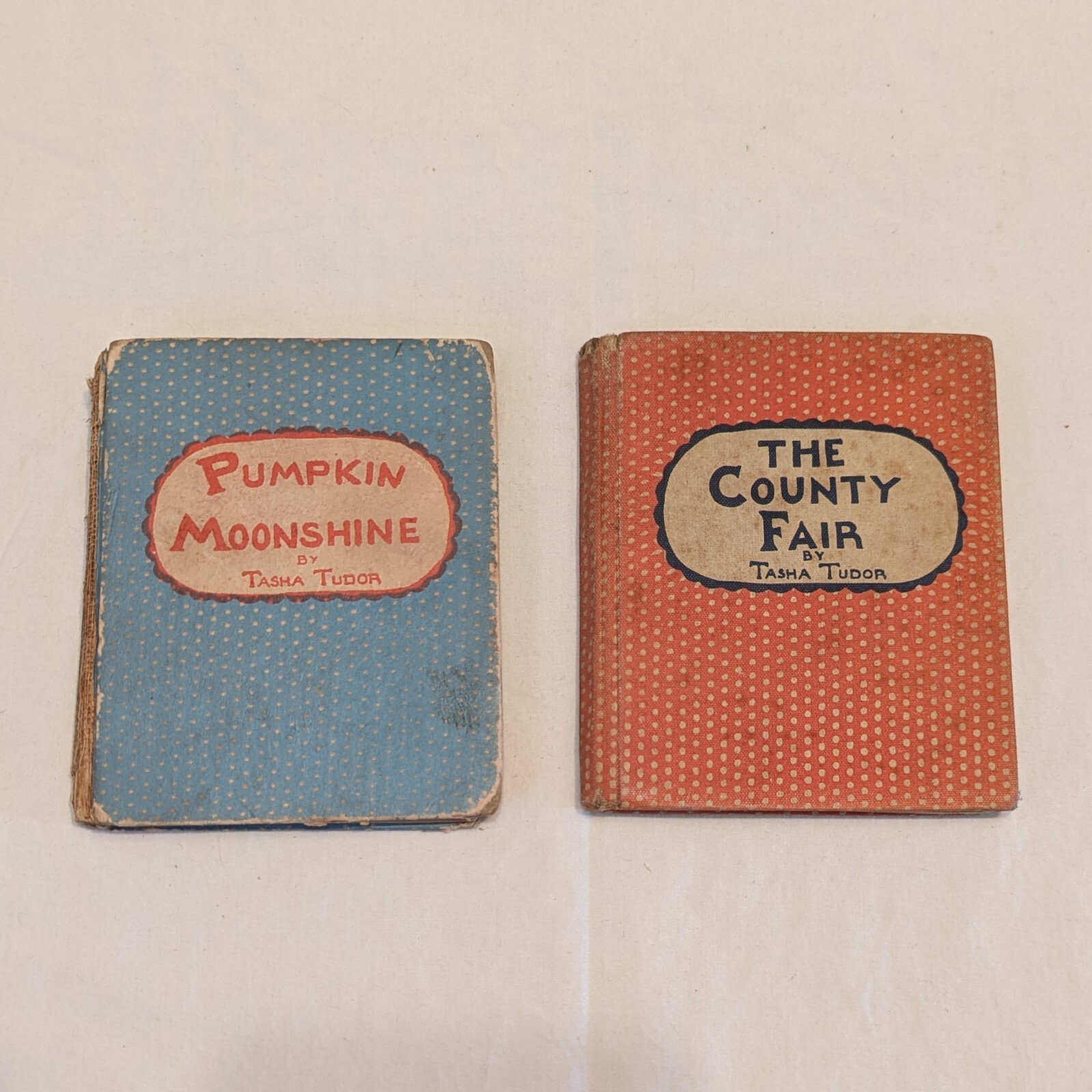 Tasha Tudor “The County Fair” & “Pumpkin Moonshine” Rare 1938 HC Books