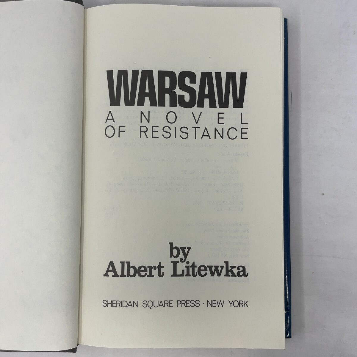 Warsaw by Albert Litewka HC First Edition Like New 1989