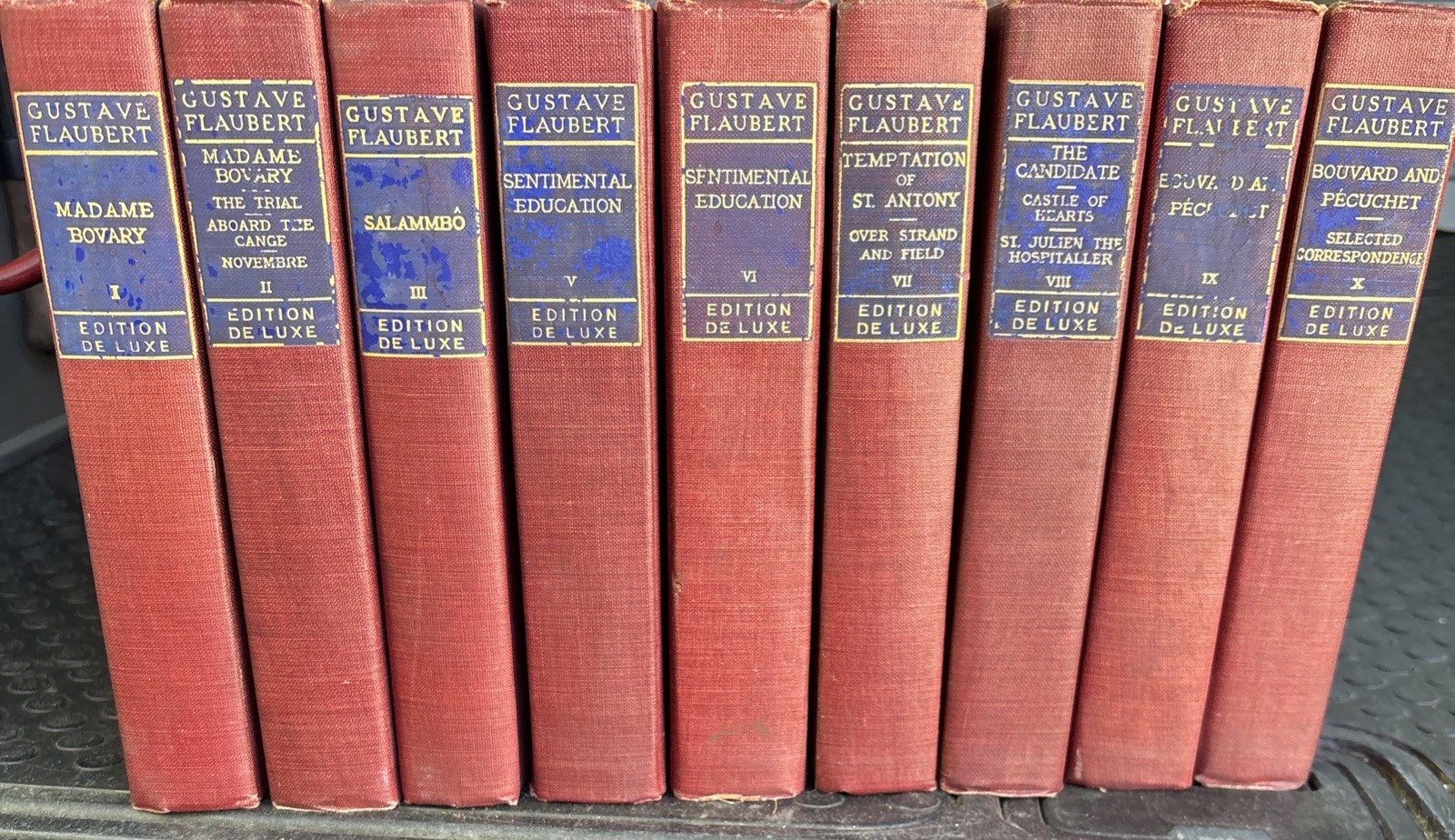 Gustave Flaubert 9 Vol Edition De Luxe St. Dunstan Society 1904 Missing Vol. IV