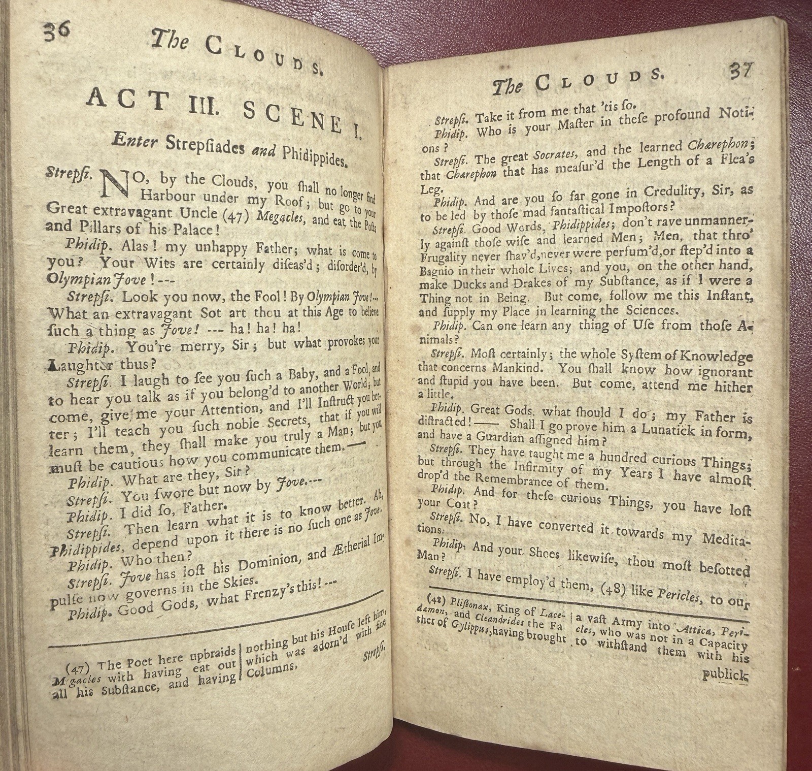 1715 The Clouds Aristophanes FIRST ENGLISH Ed. Lewis Theobald Shakespeare Critic