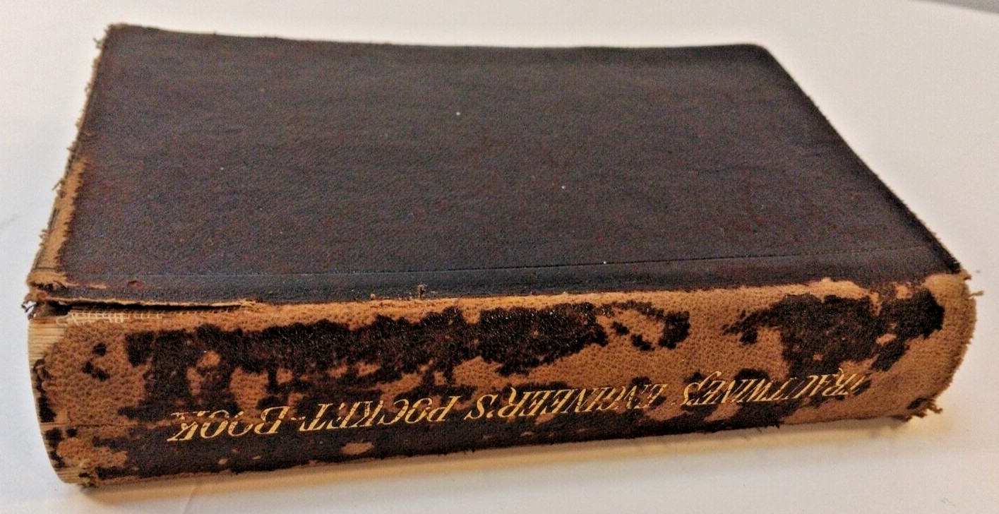 1887 Trautwine’s Civil Engineers Pocket Book Antique Advertising Leather Cover