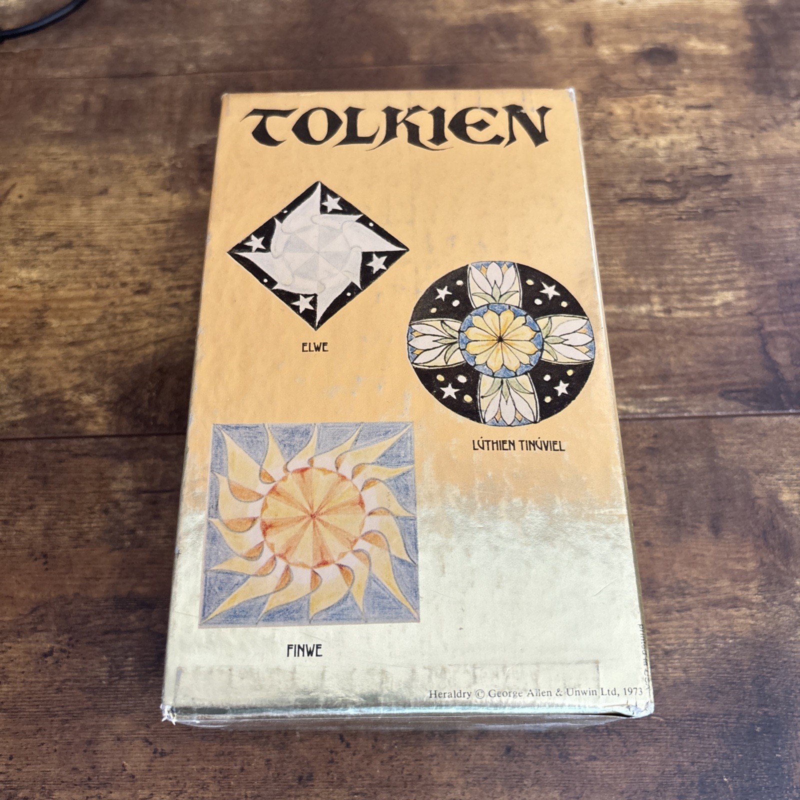 Vintage J.R.R. Tolkien Hobbit Lord of Rings 1973 Box Set 4 paperbacks gold foil