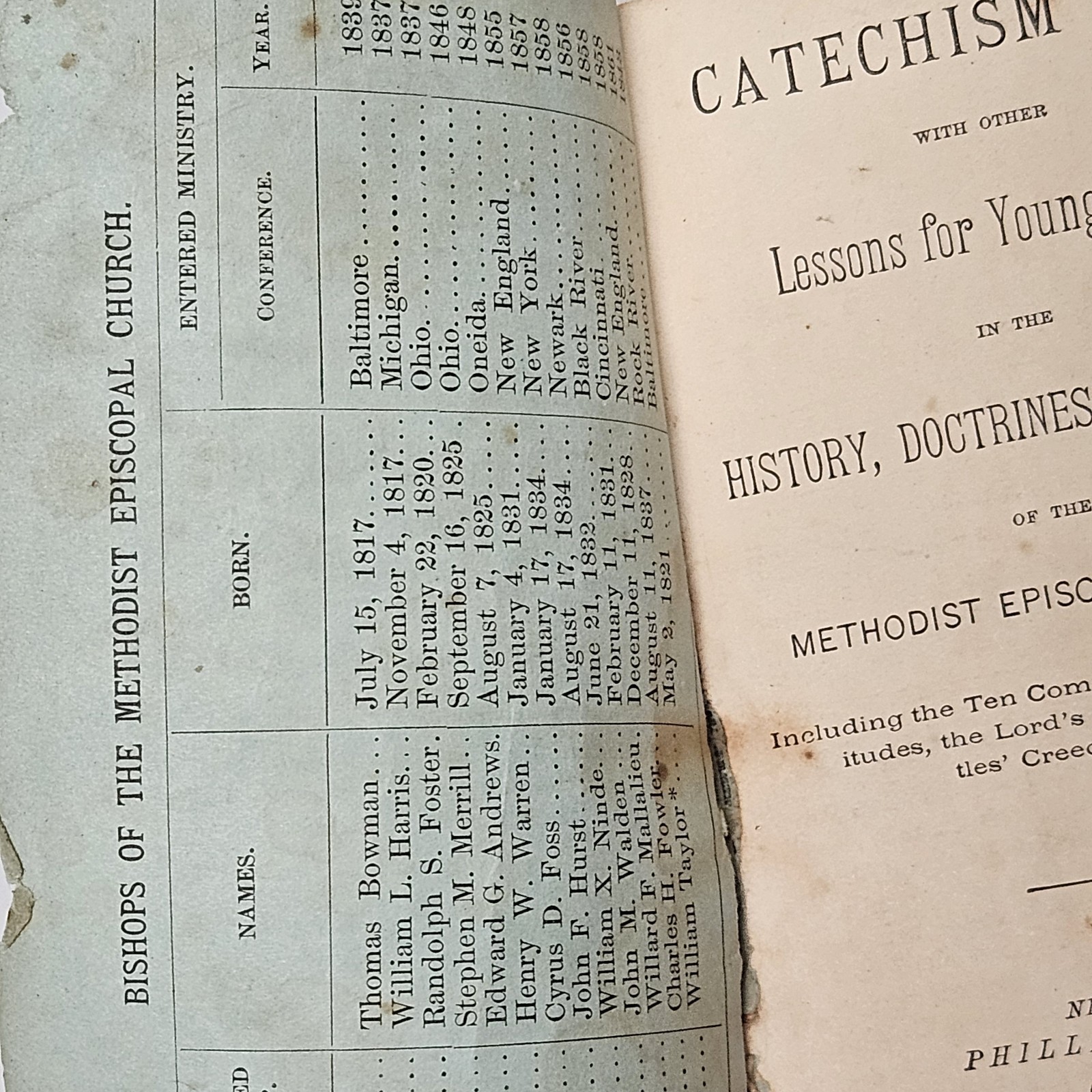 1884 Catechism No 1 Lessons for Young People Methodist Episcopal Church 32 Pages