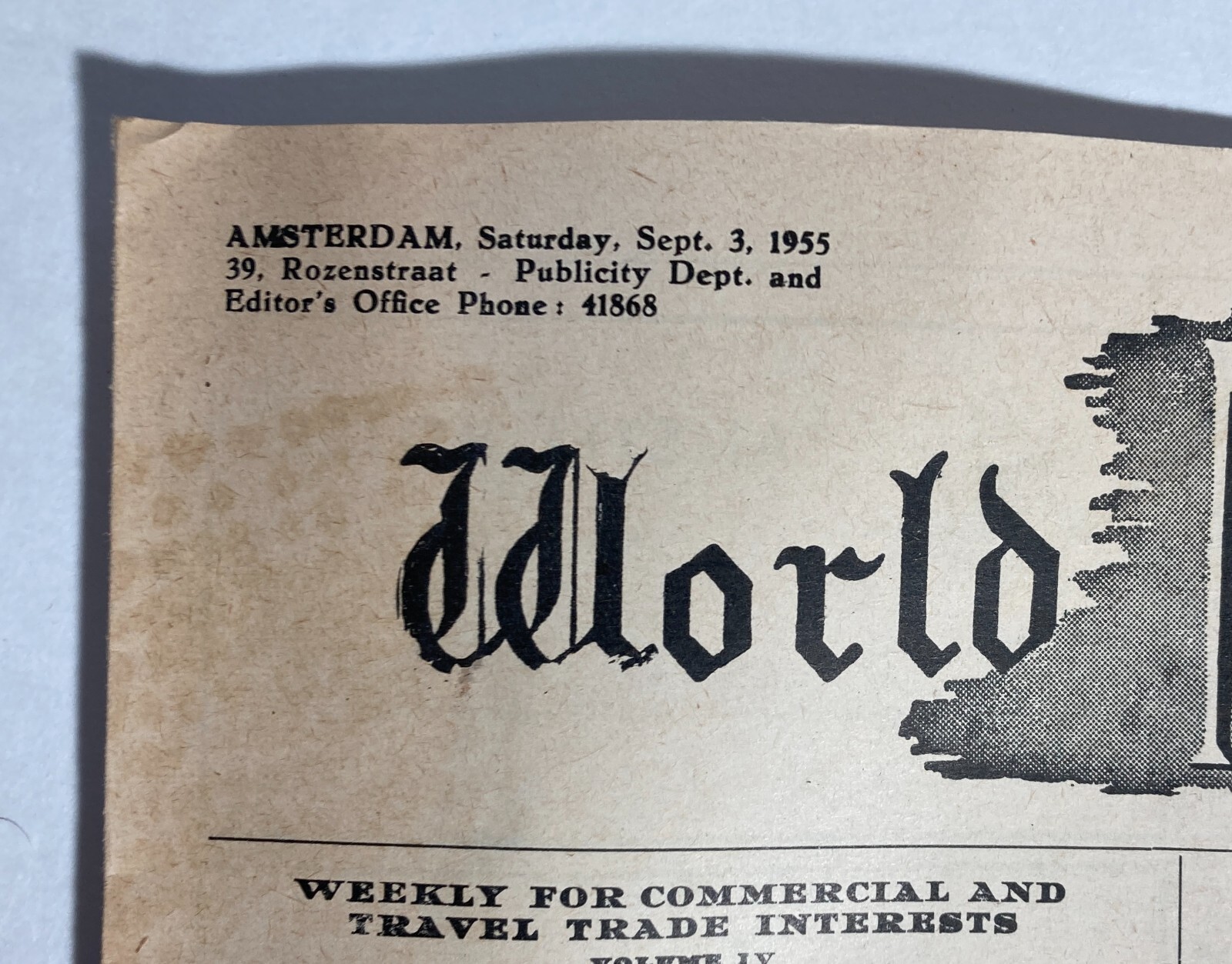 Holland World News Bulletin Amsterdam Vintage 1955 English German 2 Newspapers