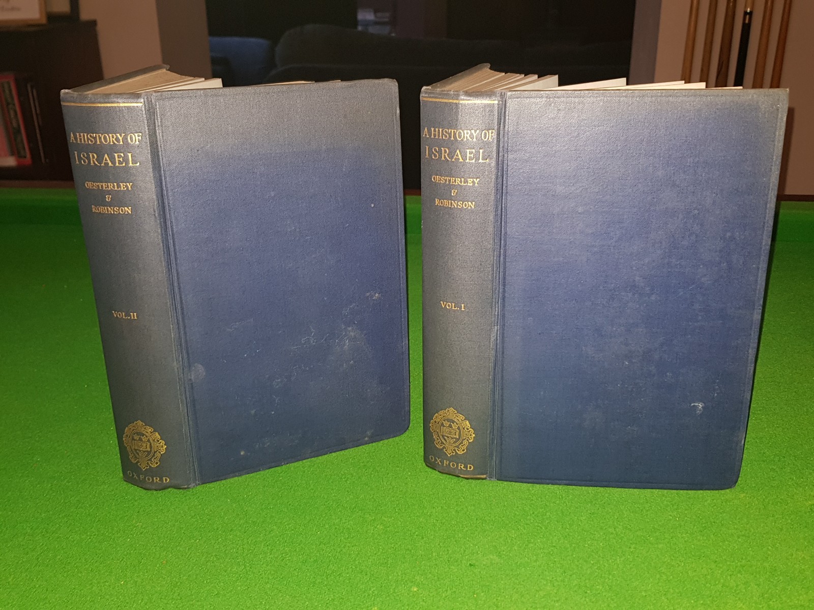 1938 A HISTORY OF ISRAEL BY ROBINSON & OESTERLEY VOL 1 & 2 JERUSALEM MAPS @