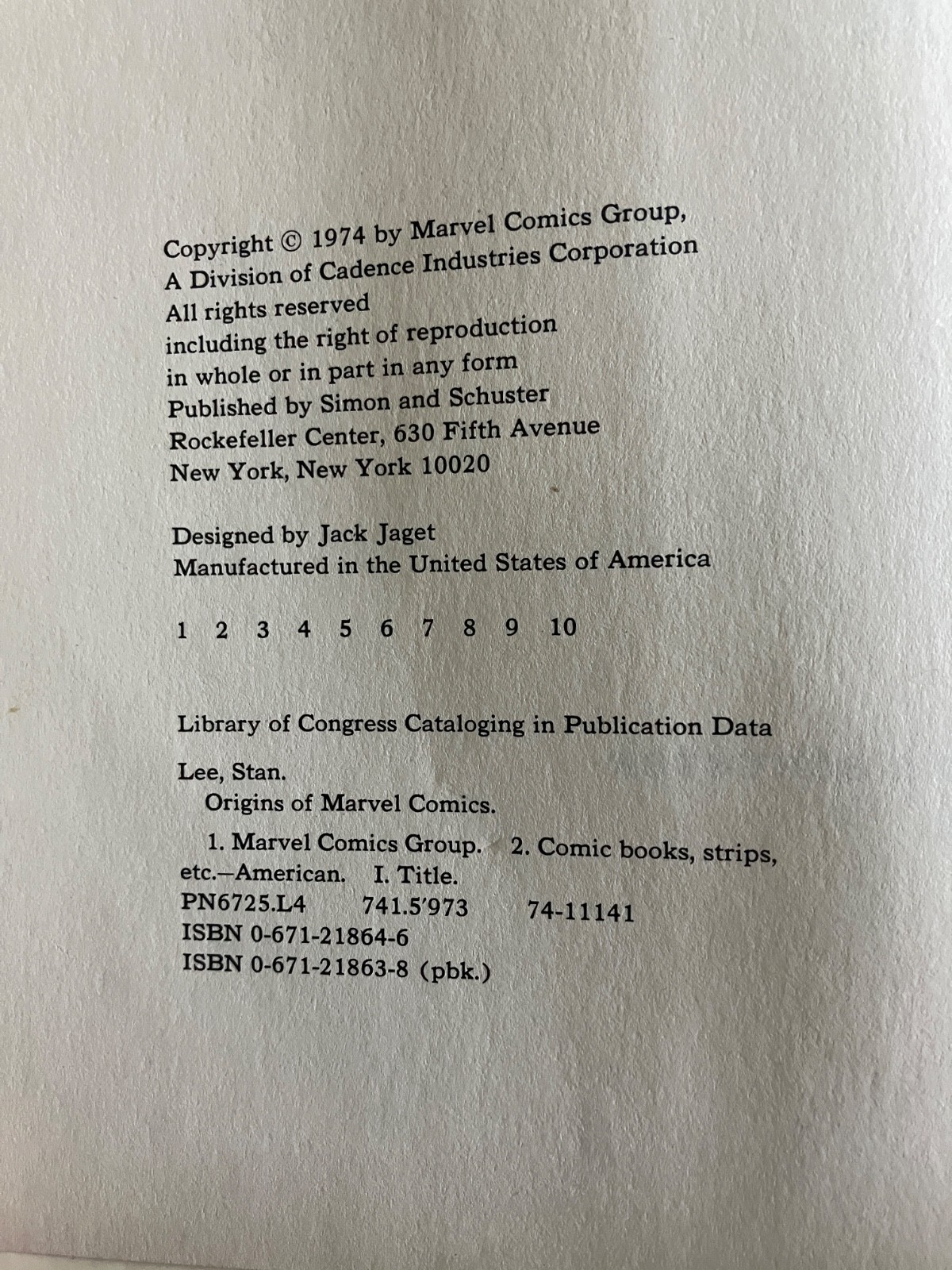 Origins of Marvel Comics – Hardcover – First Edition – Stan Lee