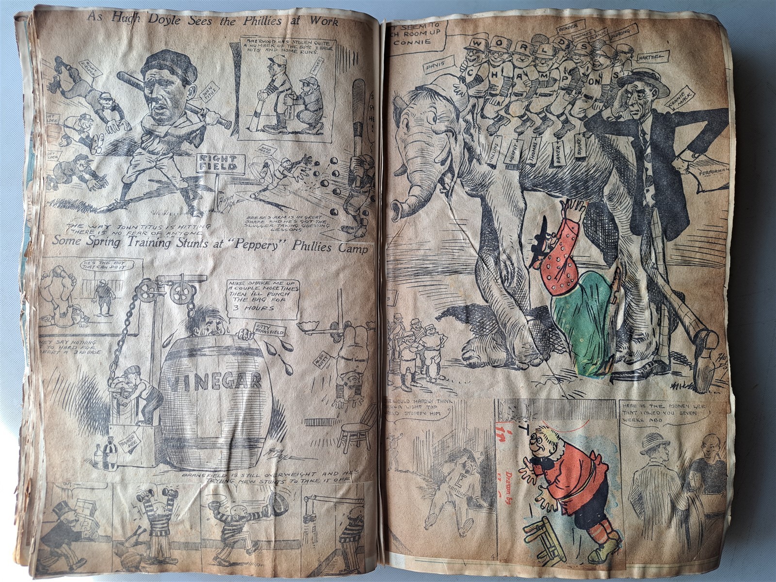 1910 Scrapbook of Philadelphia Sunday Comics, Sports, Fashions, Etc., 200 Pages!