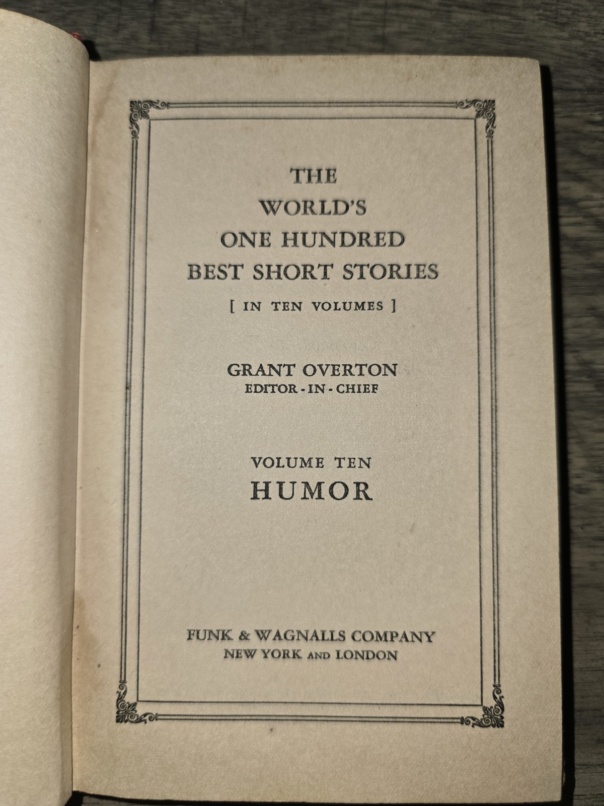 1927 The World’s 100 Best Short Stories Volume 10. Humor. HC. Reading