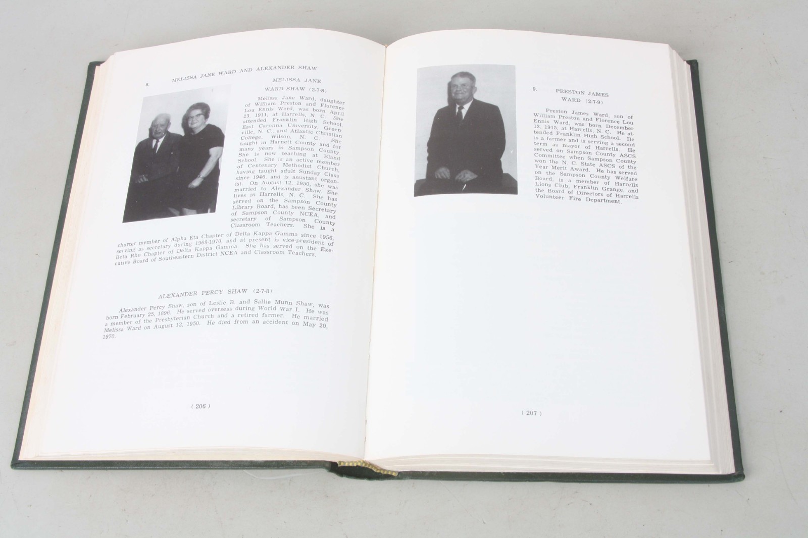 History of Alfred & Elizabeth Robinson Ward 1971 Genealogy Book Family Tree NC