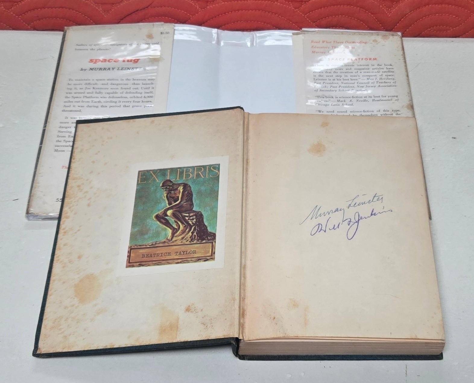 SPACE TUG SIGNED FIRST EDITION MURRAY LEINSTER SCI-FI 1st printing