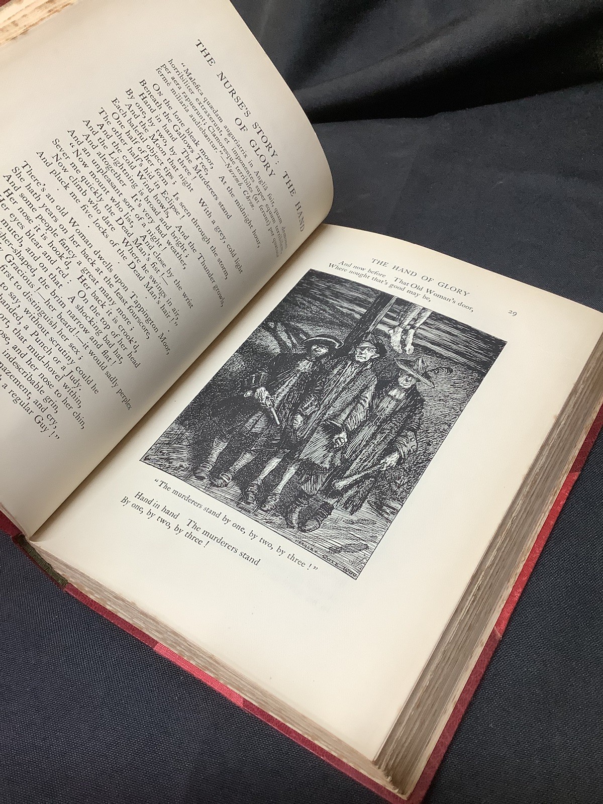 1903 Illustrations By Herbert Cole Ingoldsby Legends HB Thick Red Leather