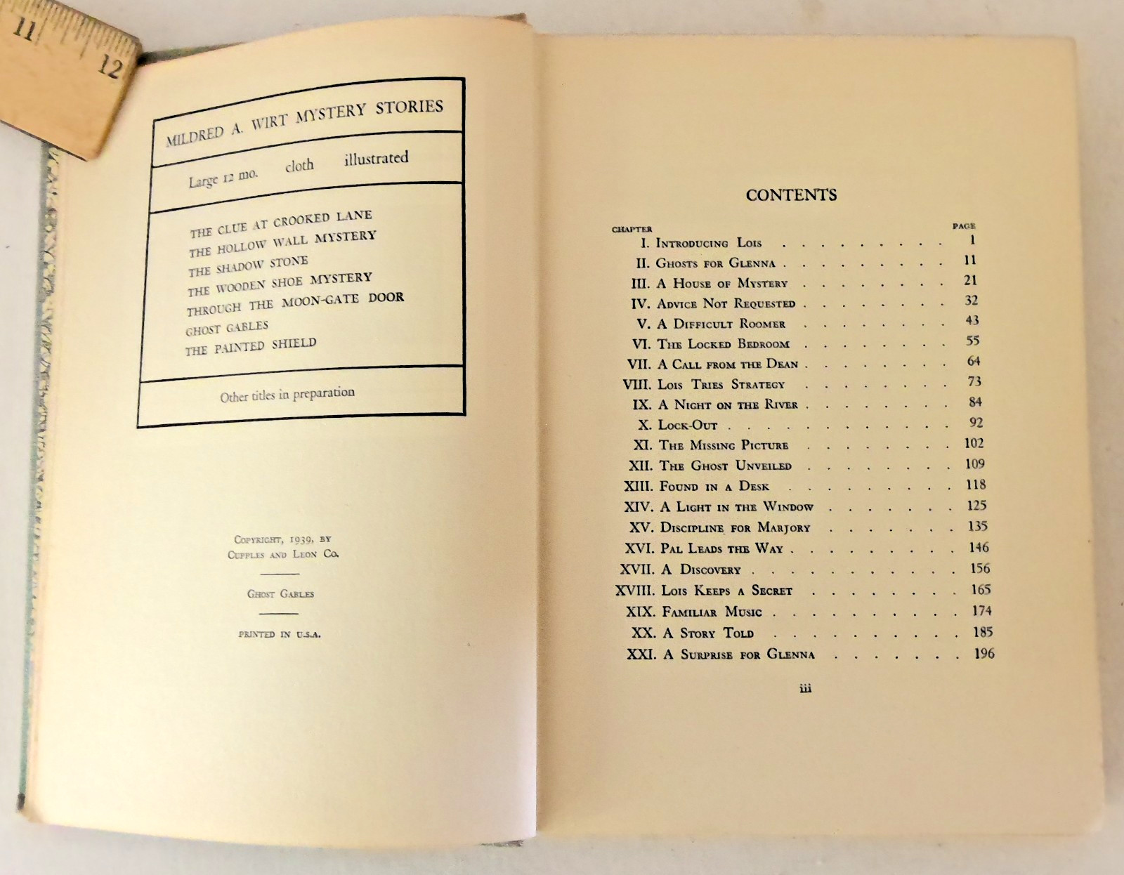 Vintage Ghost Gables by Mildred A. Wirt 1939 Cupples & Leon Co. Hardcover Book