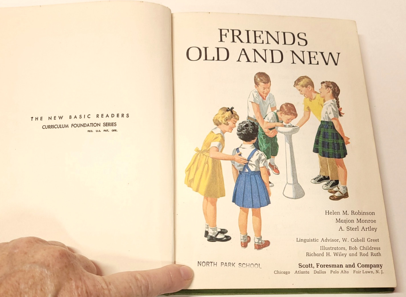 Friends Old and New Basic Reader 1963 Hardcover School Book