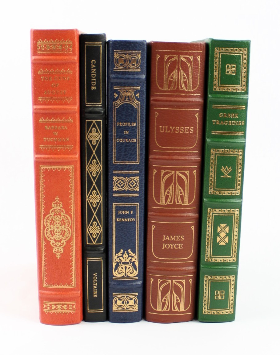 5 FRANKLIN LIBRARY HARDCOVER LEATHER BOUND BOOKS * UNREAD * COLLECTIBLE * DECOR