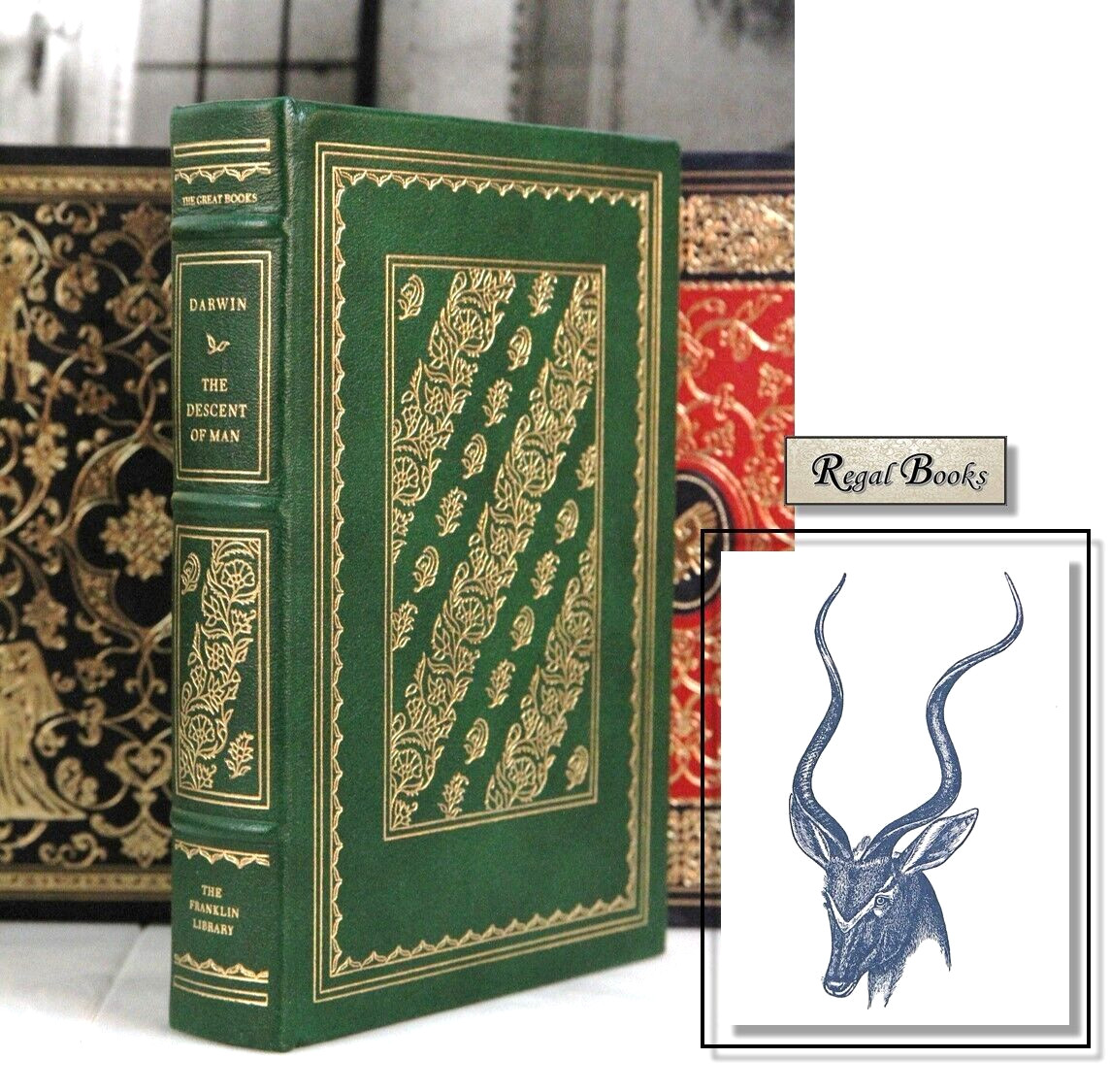 THE DESCENT OF MAN Charles Darwin – Franklin Library – 25th Anniv Great Books