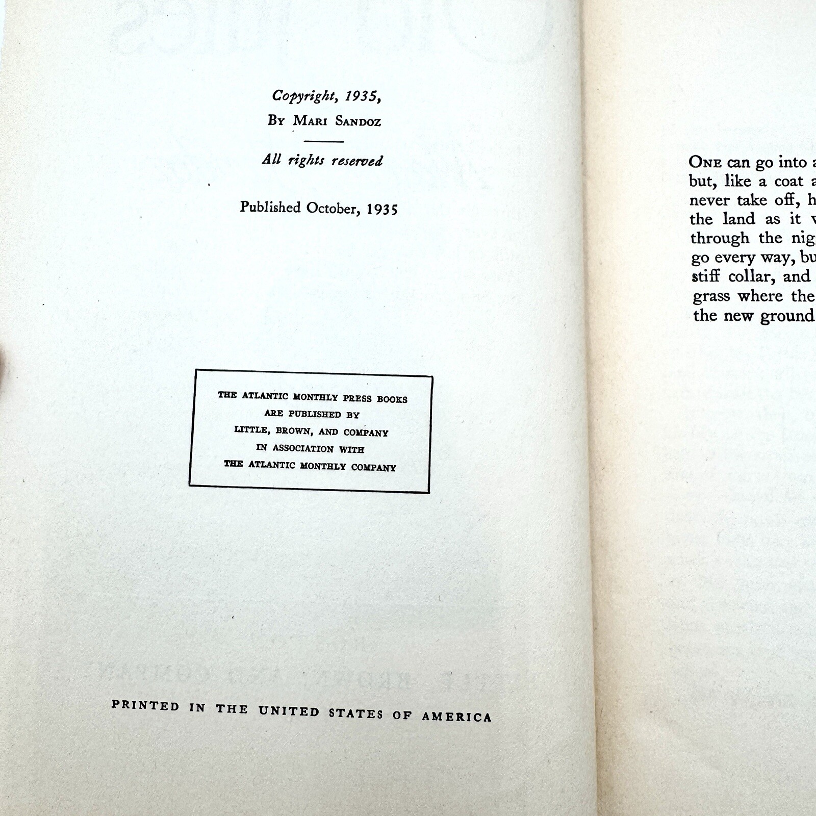Vintage OLD JULES By MARI SANDOZ 1935 First Edition Illustrated Hardcover Book