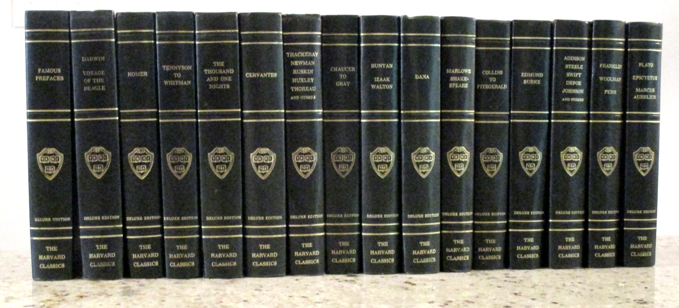 Lot 16 Volumes Harvard Classics Deluxe Registered Edition Set 1937/1938 Green