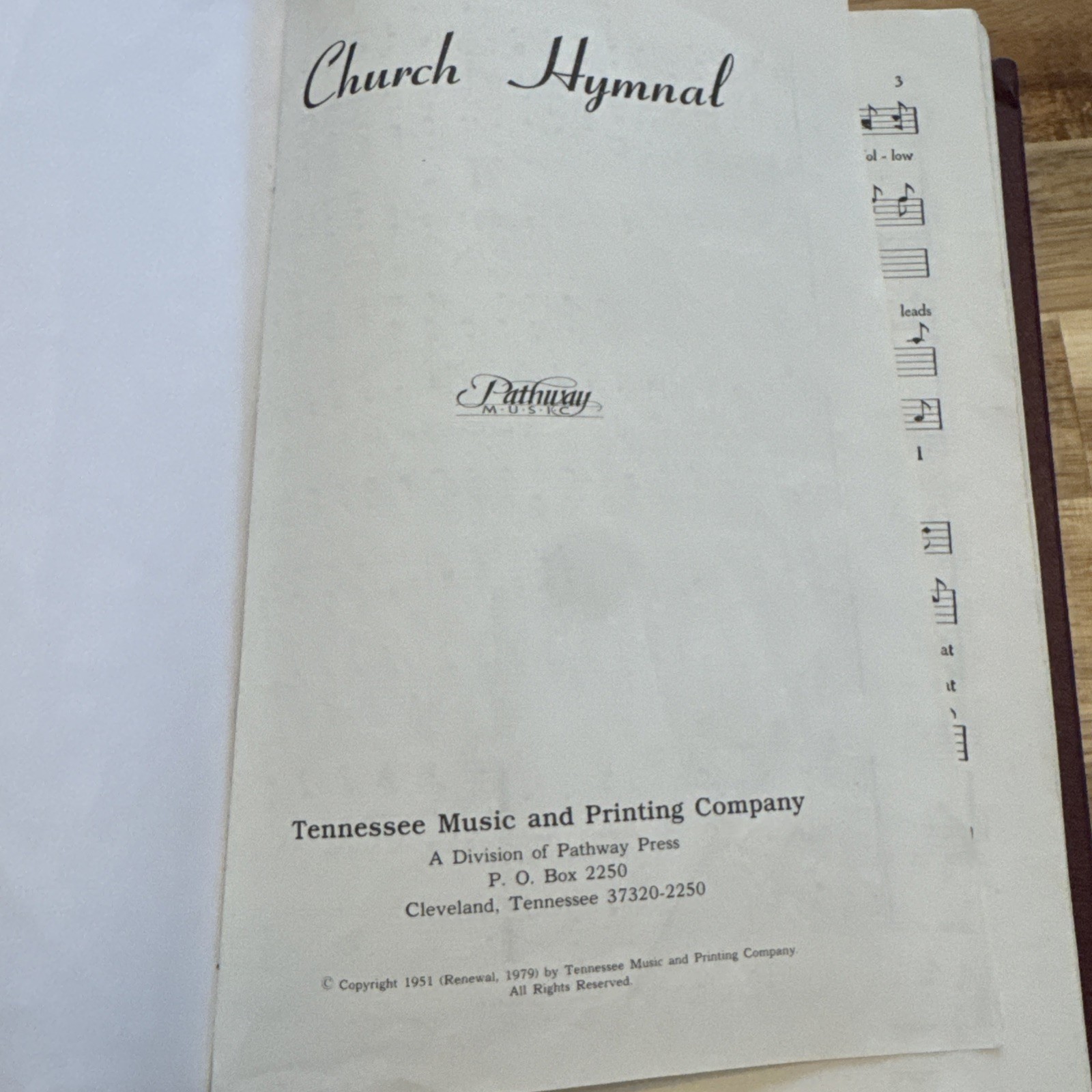 1979 Church Hymnal, Pathway Music, Tennessee Music & Printing Co, Red HC