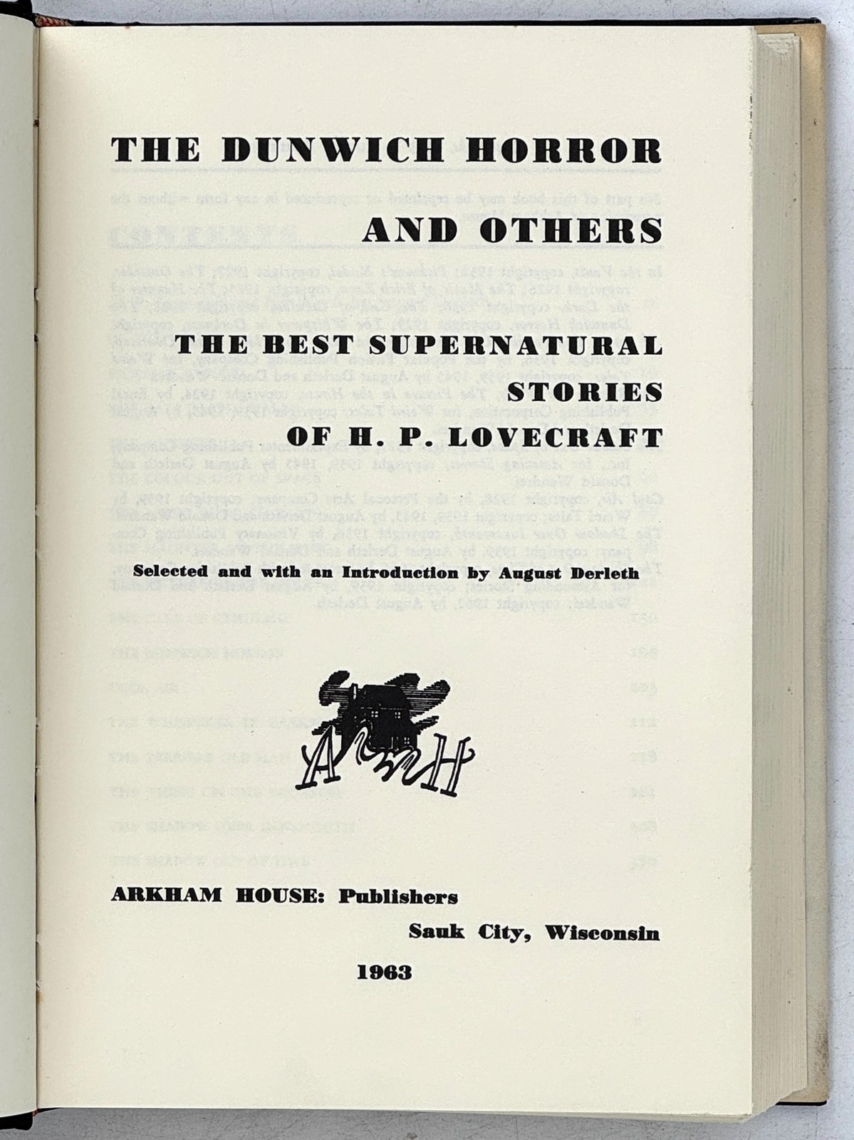 1963 H. P. LOVECRAFT. The Dunwich Horror and Others 1st Ed 5th Print VG