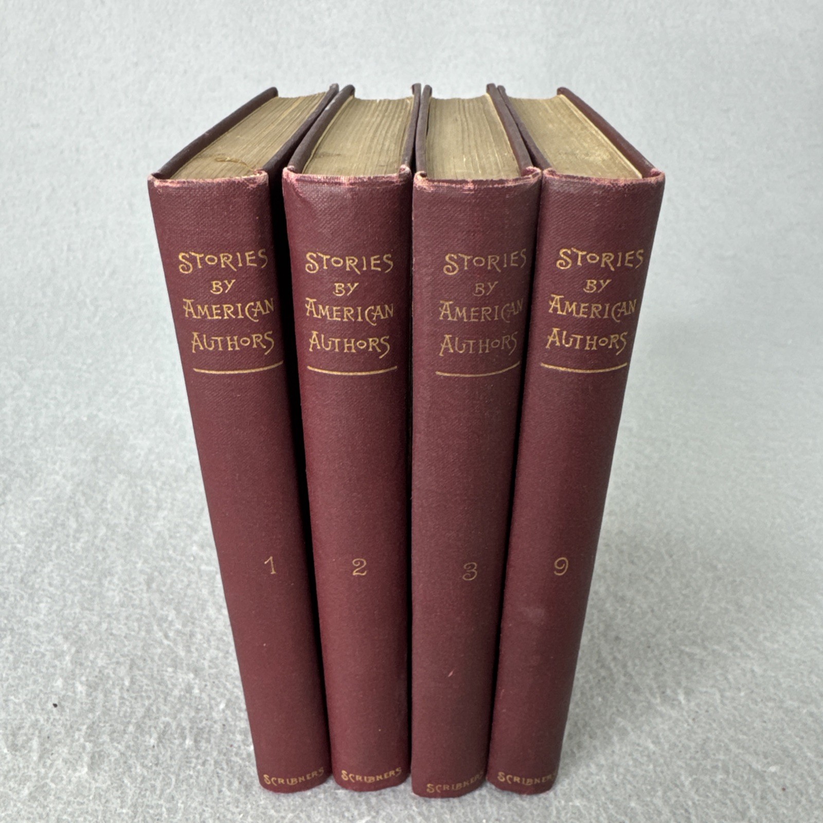 Stories of American Authors 1896 Vol. 1-3 + 9 HC Charles Scribners Antique