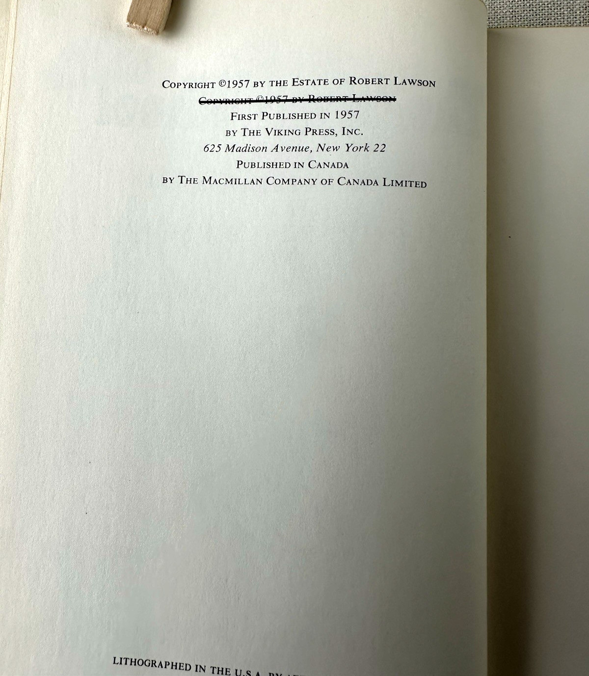 Robert Lawson / The Great Wheel 1st Edition 1957 Ex Library Copy