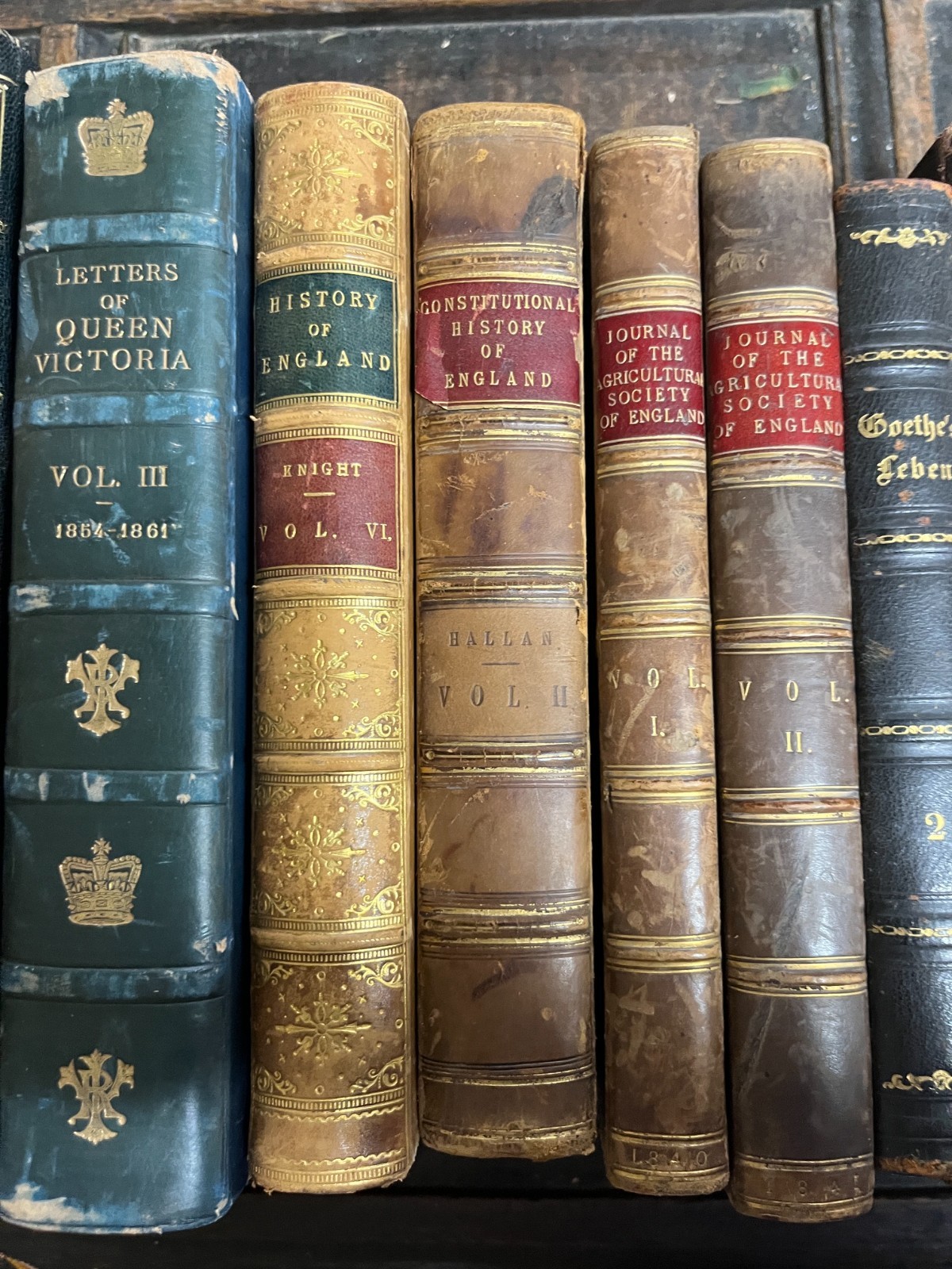 16x ANTIQUE LEATHER BOOKS BINDINGS MOST 19TH CENTURY FAB BUNDLE DECOR PROPS